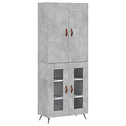 vidaXL Buffet haut Gris béton 69,5x34x180 cm Bois d'ingénierie