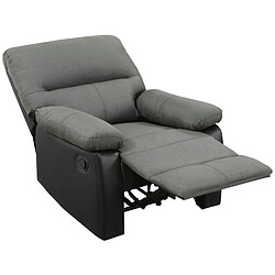 Acheter Habitat Et Jardin Fauteuil relax Lincoln - 90 x 89 x 103 cm - Noir/Gris foncé