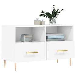 Avis Maison Chic Meuble TV scandinave - Banc TV pour salon Blanc 80x36x50 cm Bois d'ingénierie -MN45175