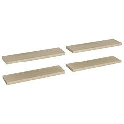 Maison Chic Lot de 4 Étagères murales,Étagère Rangement flottate chêne 90x23,5x3,8 cm MDF -MN33022