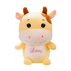 Universal 25cm mignon rose jaune dessin animé poupée vache amour oreiller peluche drôle oreiller Saint Valentin mignon peluche enfant fille cadeau | oreiller en peluche (jaune)