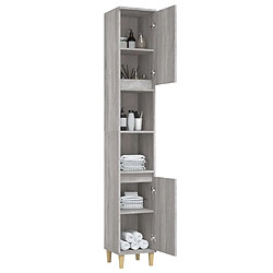 Acheter vidaXL Armoire de bain sonoma gris 30x30x190 cm bois d'ingénierie