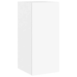 Avis Maison Chic Meuble TV mural, Banc TV avec lumières LED pour salon, Meuble de rangement blanc 30,5x35x70 cm -GKD67725