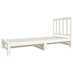 Avis vidaXL Lit coulissant sans matelas blanc 2x(90x190) cm