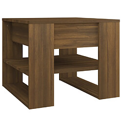 vidaXL Table basse Chêne marron 55,5x55x45 cm Bois d'ingénierie