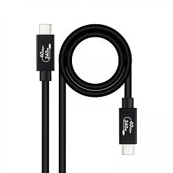 Câble USB Nanocable 4 Gen 3x2 40Gbps 5A/240W - USB-C/M-USB-C/M - 1,8 m - Couleur Noir