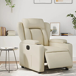 vidaXL Fauteuil inclinable électrique Crème Similicuir