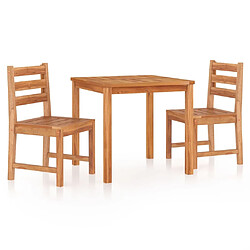 Salle à dîner de jardin 3 pcs,Table et chaise à manger Bois de teck massif -MN33613