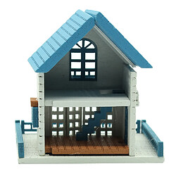 Échelle 1:12 Bricolage En Bois Maison De Poupée Artisanale Projet Miniature Jouet Cadeaux Bleu pas cher