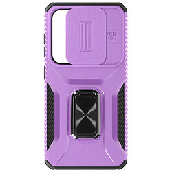 Avizar Coque pour Samsung Galaxy S24 Bague Support Cache caméra Violet Clair