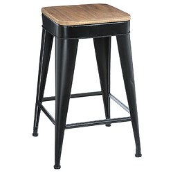 Atmosphera, Createur D'Interieur Tabouret de bar Joris - H. 60 cm - Noir Atmosphera - Tabouret de bar Joris - H. 60 cm - Noir - Design