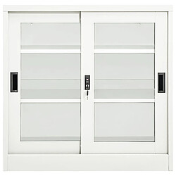 vidaXL Armoire à portes coulissantes Blanc 90x40x90 cm Acier