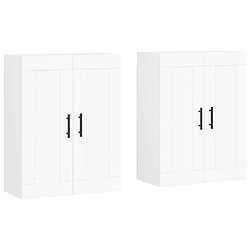 Maison Chic Lot de 2 Armoires murales,Meuble de Rangement,Armoire Suspendue blanc bois d'ingénierie -MN13917