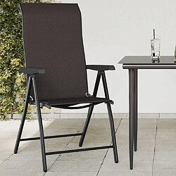 vidaXL Chaises pliables de jardin lot de 4 café noir résine tressée