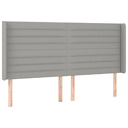 Maison Chic Tête de lit scandinave avec oreilles,meuble de chambre Gris clair 183x16x118/128 cm Tissu -MN60801