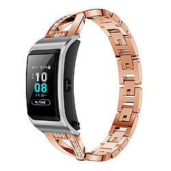 Bracelet en métal 18mm, strass décor, or rose pour votre Garmin Venu 2S/Vivoactive 4S