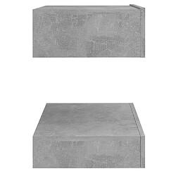 vidaXL Table de chevet Gris béton 60x35 cm Aggloméré pas cher