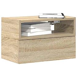 vidaXL Table de chevet murale chêne sonoma 45x26x28,5 cm