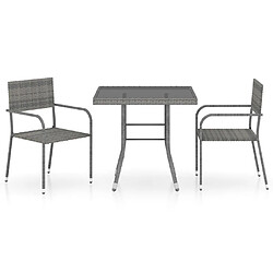 Maison Chic Jeu à dîner de jardin 3 pcs,Mobilier de salle à manger d'extérieur,Meuble à dîner Résine tressée Anthracite et gris -GKD361777