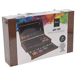 Ecd Germany Artist Kit de peinture avec boîte en bois 112 pcs pas cher