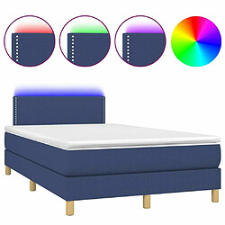 Maison Chic Lit adulte- Lit + matelas + LED,Sommier à lattes de lit matelas et LED bleu 120x190 cm tissu -GKD72609