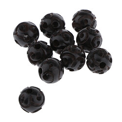 10 Lot De Perles En Bois Noir Bouddhiste Imprimer Des Perles Collier Anlets Key Decor 8 MM pas cher