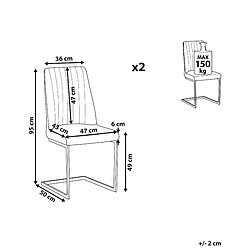 Avis Beliani Chaise de salle à manger Chaise en porte-à-faux LAVONIA Set de 2 Velours Taupe