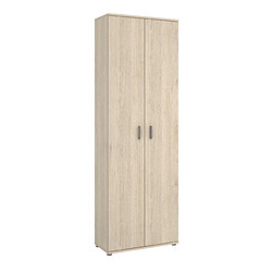 MIRAKEMUEBLE Armoire polyvalente 2 portes avec 6 étagères Fit Natural Naturel