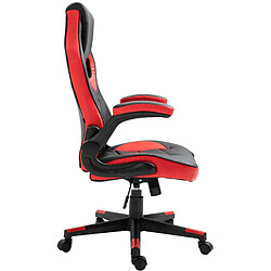 Decoshop26 Fauteuil de bureau chaise gamer ergonomique réglable pivotant rouge/noir BUR10399