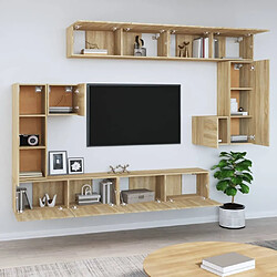 Avis Maison Chic Meuble TV scandinave mural Banc TV suspendu pour salon - Chêne sonoma Bois d'ingénierie -MN85942