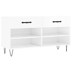 Maison Chic Banc à chaussures | Meuble de rangement à chaussures Meuble d'Entrée blanc brillant 102x35x55 cm bois d'ingénierie -MN76431