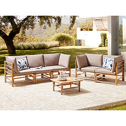 Beliani Set de jardin CERRETO Bambou Taupe