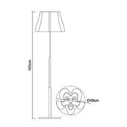 Luminaire Center Lampadaire Miss 3 Ampoules E27, blanc brillant/chrome poli