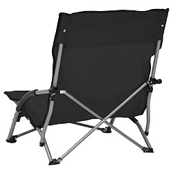 Acheter vidaXL Chaises de plage pliables lot de 2 Noir Tissu