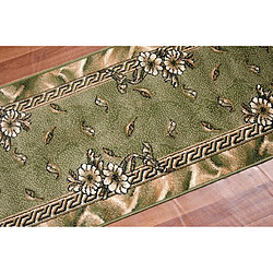 RUGSX TAPIS DE COULOIR BCF TRIO vert 100 cm 100x460 cm pas cher