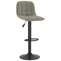 vidaXL Tabouret de bar Gris clair Velours