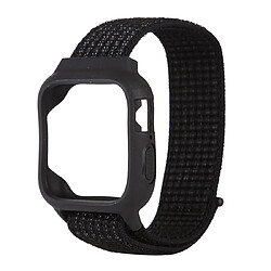 Wewoo Pour Apple Watch Series 5 & 4 44 mm / 3 & 2 & 1 42 mm Bracelet de montre en nylon avec crochet et fermeture à boucle noir blanc