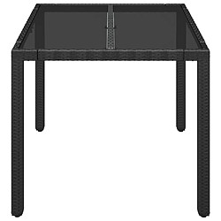 Avis Maison Chic Table de jardin | Table d'extérieur dessus en verre Noir 90x90x75 cm Résine tressée -GKD26054