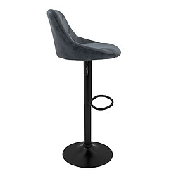 Avis Tabouret de bar (lot de 2) Anthracite revêtement similicuir avec dossier et repose-pieds réglable en hauteur 62-82 cm ML-Design