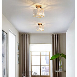 Stoex Lampe de Plafond en Cristal Or Plafonnier en Verre Plafonnier Créatif Lustre Moderne Ampoule E27 Pour Couloir Bureau Balcon Salon Salle À Manger pas cher