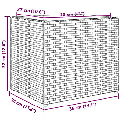 Acheter vidaXL Jardinières 2 pcs noir 36x30x32 cm résine tressée