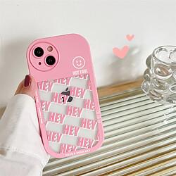 GUPBOO Étui pour iPhone13 Girl Pink Smiley Letter Niche Phone Case Transparent Soft