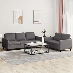 Maison Chic Ensemble de canapés 2 pcs avec coussins, Canapé droit Sofa pour Salon Gris Similicuir -GKD334001