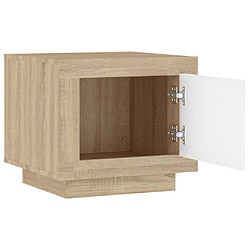 Acheter vidaXL Table basse blanc et chêne sonoma 51x50x45 cm bois d'ingénierie