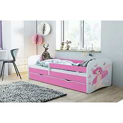 Lit Babydreams fée rose avec papillons sans tiroir, sans matelas 160/80