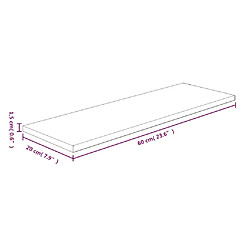 Acheter vidaXL Panneau d'étagère 60x20x1,5 cm Bois de chêne massif non traité