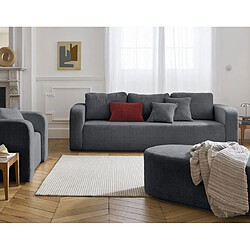 Bestmobilier Miro - canapé droit 3 places - convertible avec coffre - en velours texturé