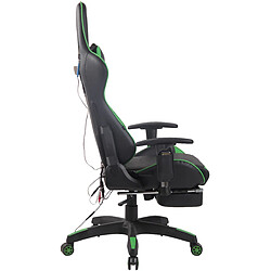 Avis Decoshop26 Fauteuil de bureau avec fonction de massage siège chauffant hauteur réglable PVC noir / vert 10_0002700