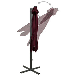 Maison Chic Parasol Jardin | Parasol déporté avec mat et lumières LED Rouge bordeaux 300 cm - GKD17571