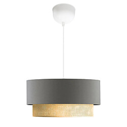 Helloshop26 Lustre lampe lumière suspendu suspension E27 hauteur 70 cm gris / jaune 03_0007541